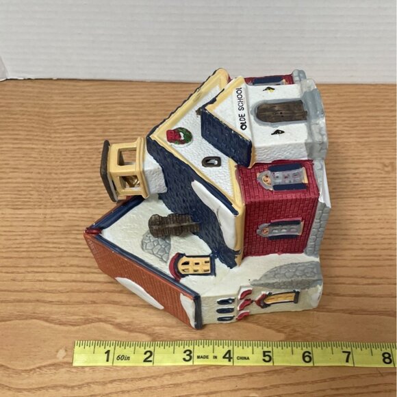 Vtg Lemax Dickensvale Olde School Building w Bell Christmas Village House 1993 - Picture 10 of 12